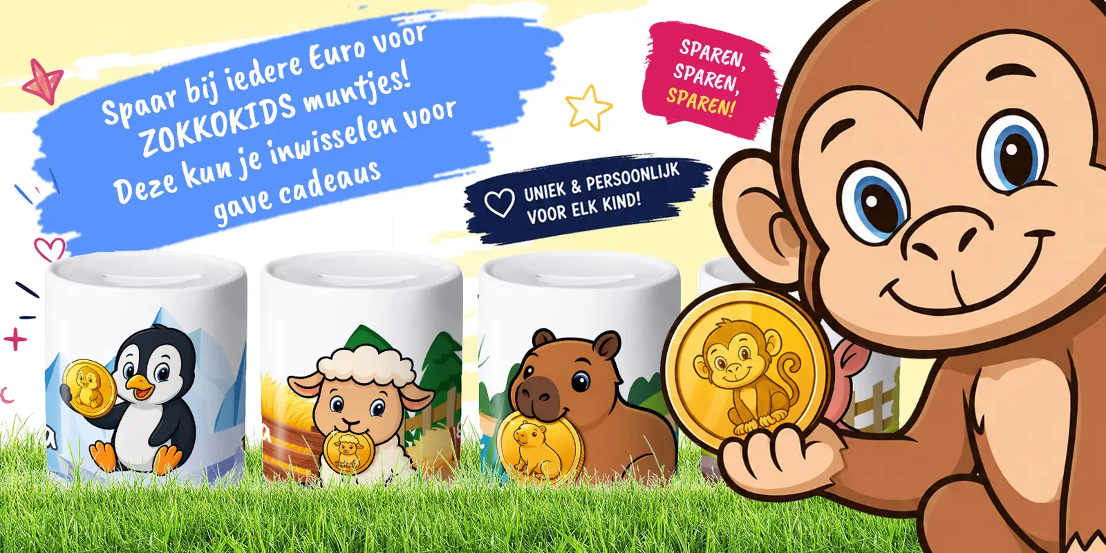 Spaar bij iedere euro voor ZokkoKids muntjes — inwisselen voor gave cadeaus